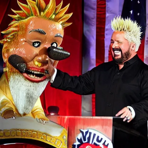 Prompt: Guy Fieri being inaugurated as the 47th president of the United States