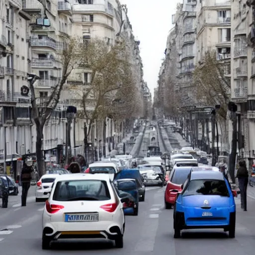 Image similar to une rue de paris vide avec des voitures garees en 2 0 2 0