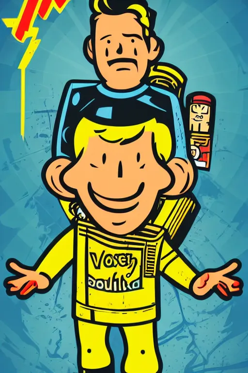 Image similar to fallout 7 6 retro futurist illustration art by butcher billy, sticker, colorful, illustration, highly detailed, simple, smooth and clean vector curves, no jagged lines, vector art, smooth andy warhol style