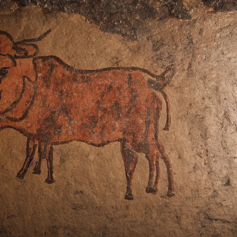 a cave painting of an ox by flickering firelight 4 k | Stable Diffusion ...