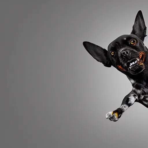 Image similar to flying dog with propeller on it's back, digital art, highly detailed