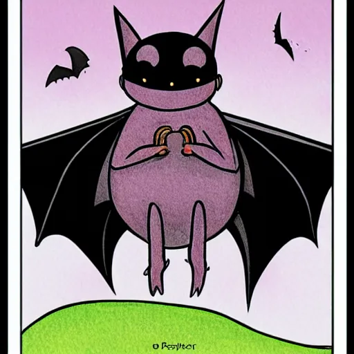 Prompt: a bat who solves crimes, whimsical storybook illustration