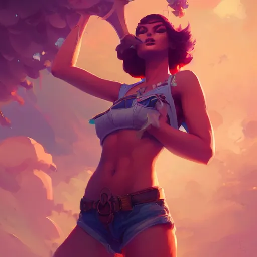 Prompt: a beautiful daisy duke, art by pete mohrbacher and guweiz and ilya kuvshinov, digital art, highly detailed, intricate, sharp focus, trending on artstation hq, deviantart, unreal engine 5, 4 k uhd image