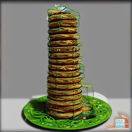 Prompt: indomie mi goreng noodles tower, marketplace, solarpunk, photo realistic, gourmet