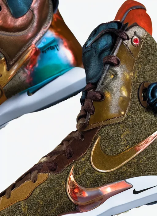 Image similar to hyperrealistic and heavy detailed nike shoe of travis scott, leica sl 2 5 0 mm, vivid color, high quality, high textured, real life