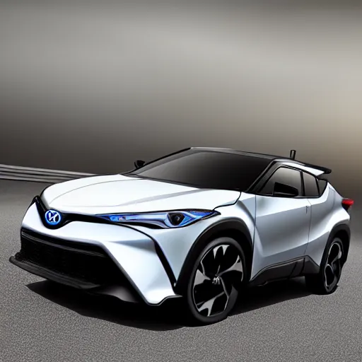 Prompt: toyota chr on a road, hyperrealistic render, new model