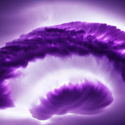 Image similar to amazing photo of purple clouds in the shape of a tornado, detailed digital art, beautiful dramatic lighting