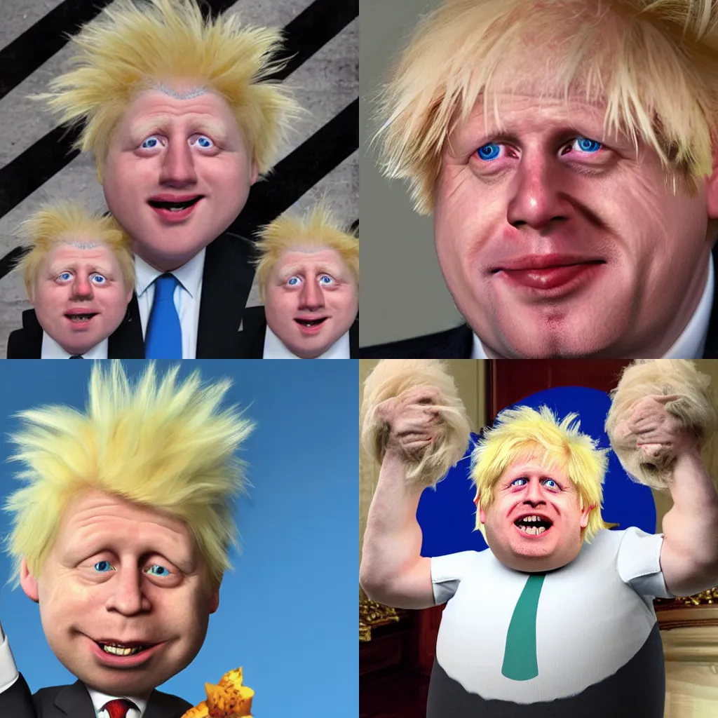 Prompt: Boris Johnson as a troll doll, photorealistic