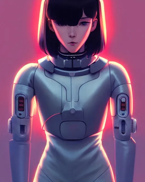 Image similar to girl wearing robotic suit, very anime, fine - face, audrey plaza, realistic shaded perfect face, fine details. anime. realistic shaded lighting poster by ilya kuvshinov katsuhiro otomo ghost - in - the - shell, magali villeneuve, artgerm, jeremy lipkin and michael garmash and rob rey