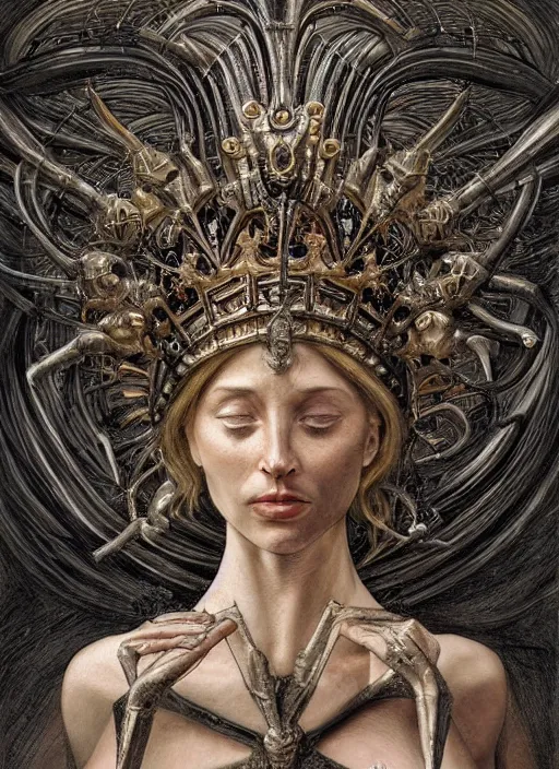 Prompt: lord who leaps magnesioaxinite, wearing a crown, physically accurate, moody dynamic lighting, very very intricate, very very elegant, highly detailed, digital painting, artstation, HR GIGER, Hieronymus Bosch, Francis Bacon, concept art, smooth, very beautiful, sharp focus, illustration, art by artgerm and greg rutkowski and alphonse mucha