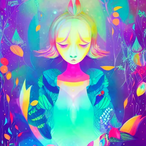 Prompt: colorful magical creature human animal by anna dittman, by chiho aoshima, by alena aenami