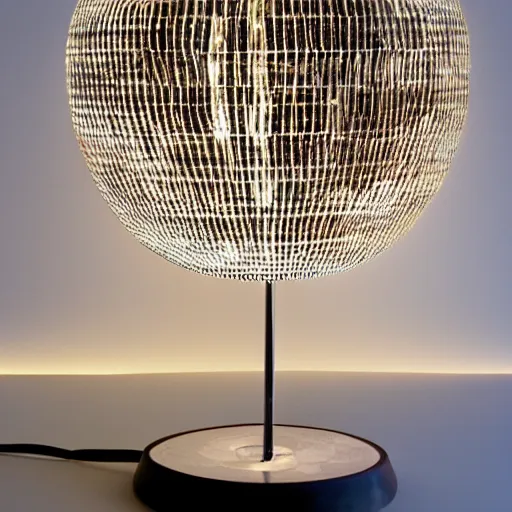 Prompt: Table lamps by Bruce Munro, interior design