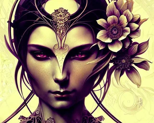 Prompt: Beautiful mechanical eyes, art nouveau, fantasy, intricate flower designs, elegant, highly detailed, sharp focus, art by Artgerm and Greg Rutkowski and WLOP