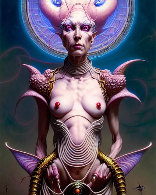 Image similar to the empress, fantasy character portrait made of fractals, ultra realistic, wide angle, intricate details, the fifth element artifacts, highly detailed by peter mohrbacher, hajime sorayama, wayne barlowe, boris vallejo, aaron horkey, gaston bussiere, craig mullins