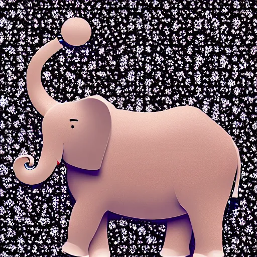 Prompt: an emoji of a cryping elephant with a sparkly background