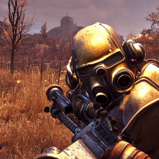 Prompt: screenshot of fallout 5, ultra realistic!!!, golden hour, sharp focus