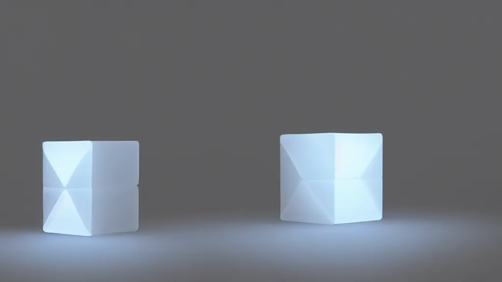 Image similar to a blender cube, 8 k, rim lighting, lumen global illumination, opaque, glowing, vapor