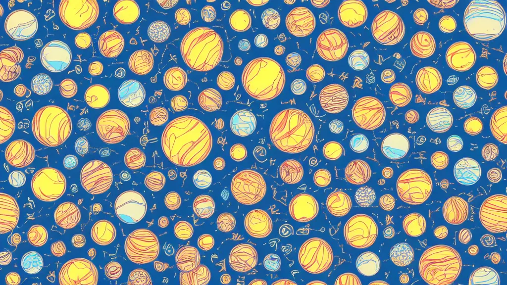 Image similar to a seamless planet pattern, circular, space, artstation, digital art.