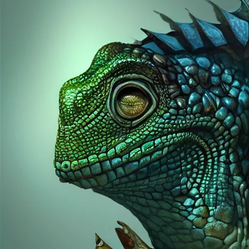 Prompt: portrait of jesus as a reptilian lizard, intricate, elegant, highly detailed, centered, grungy, digital painting, artstation, concept art, smooth, sharp focus, boris vallejo