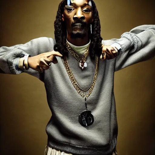 Image similar to candid portrait of snoop dogg in skyrim, taken by annie leibovitz
