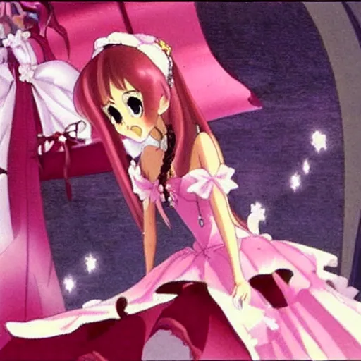 Image similar to A still of Ariana Grande in Rozen Maiden (2004)