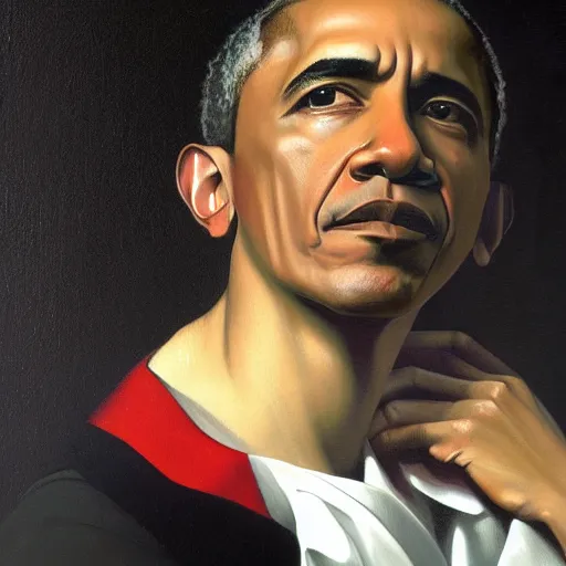 Prompt: Obama in Caravaggio’s style, oil painting, high resolution