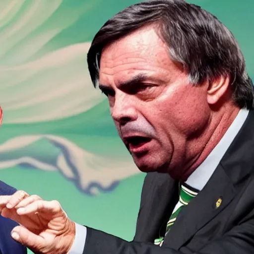 Prompt: Bolsonaro vs Lula, epic battle, cinematic, 8k, artistic