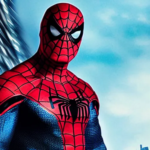 Image similar to Dwayne Johnson as Spiderman , an film still