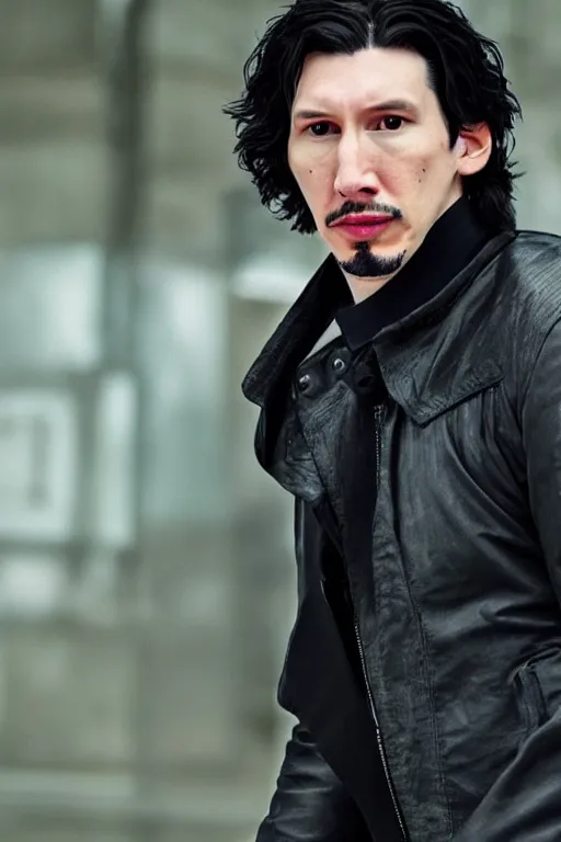 Image similar to adam driver as an anime character, film quality