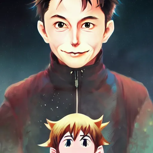 Prompt: anime portrait of elon musk the hobbit as an anime troll by Stanley Artgerm Lau, WLOP, Rossdraws, James Jean, Andrei Riabovitchev, Marc Simonetti, and Sakimichan, trending on artstation