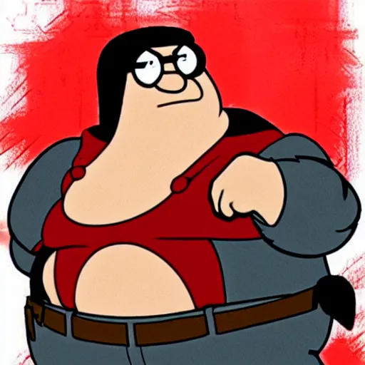 Prompt: Peter Griffin as spawn, family guy style
