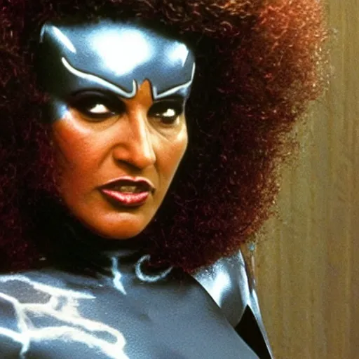 Image similar to still of pam grier as storm in the x - men ( 1 9 8 3 )