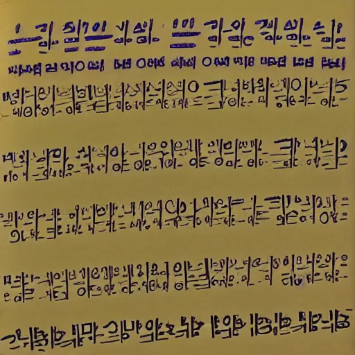 Prompt: poem written in cursive hangul