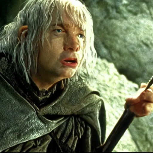 Prompt: film still of mike myers in the lord of the rings