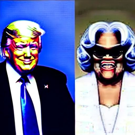 Image similar to “ madea real life picture with joe biden and donald trump on either side ”