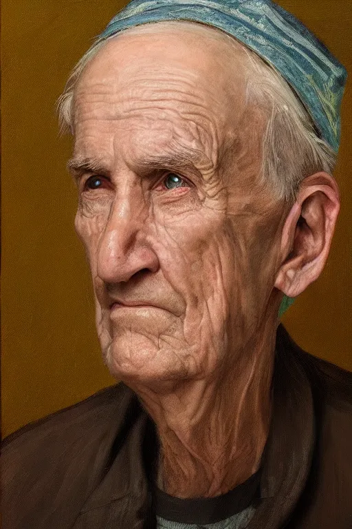 Prompt: Timmy turner as an old man, oil on canvas, intricate, portrait, 8k highly professionally detailed, HDR, CGsociety