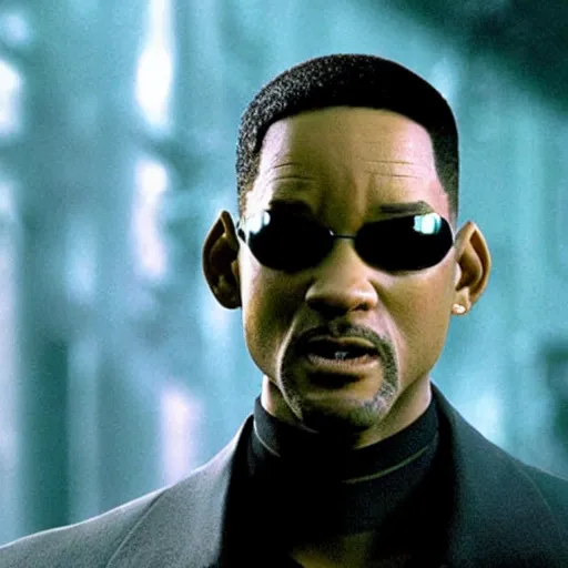 Prompt: will smith as neo in the matrix movies, cinematic, very detailed, photorealistic