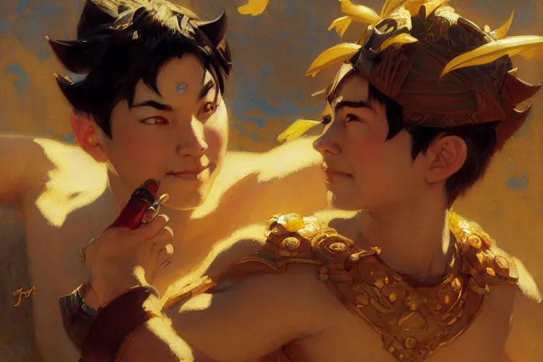 Image similar to atla, sunny, painting by gaston bussiere, craig mullins, j. c. leyendecker