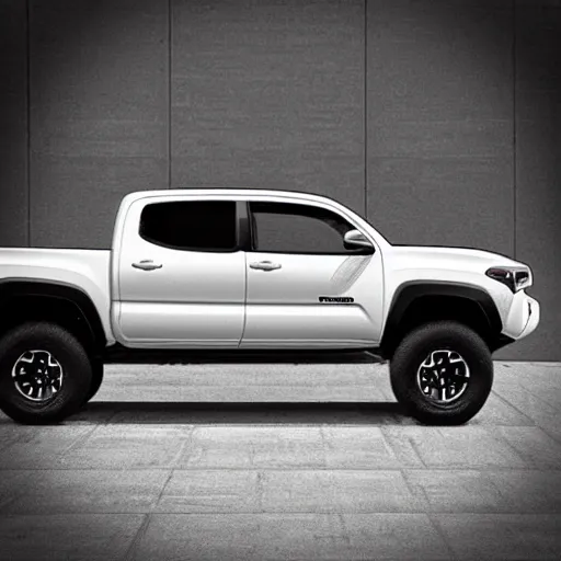 Image similar to “Black and White Illustration of a 2021 Toyota Tacoma TRD Pro”