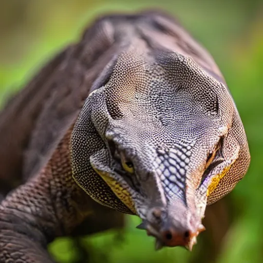 Image similar to a hybrid between a komodo-dragon and a pangolin, national geographic file-photo, photography