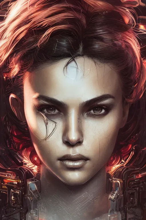 Image similar to ultra realistic illustration, closeup headshot 3 5 mm, black woman, hacknaut cyberpunk, sci - fi, fantasy, intricate, elegant, highly detailed, digital painting, artstation, concept art, smooth, sharp focus, illustration, art by artgerm and greg rutkowski and alphonse mucha