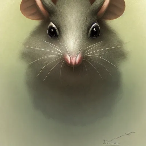 Image similar to portrait character design a cute feathered mouse, inspired by brian froud, portrait studio lighting by jessica rossier and brian froud and gaston bussiere