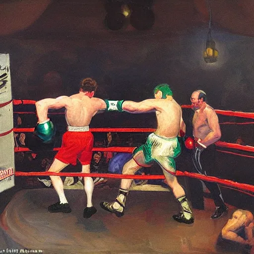 Image similar to a boxing match, by george bellows