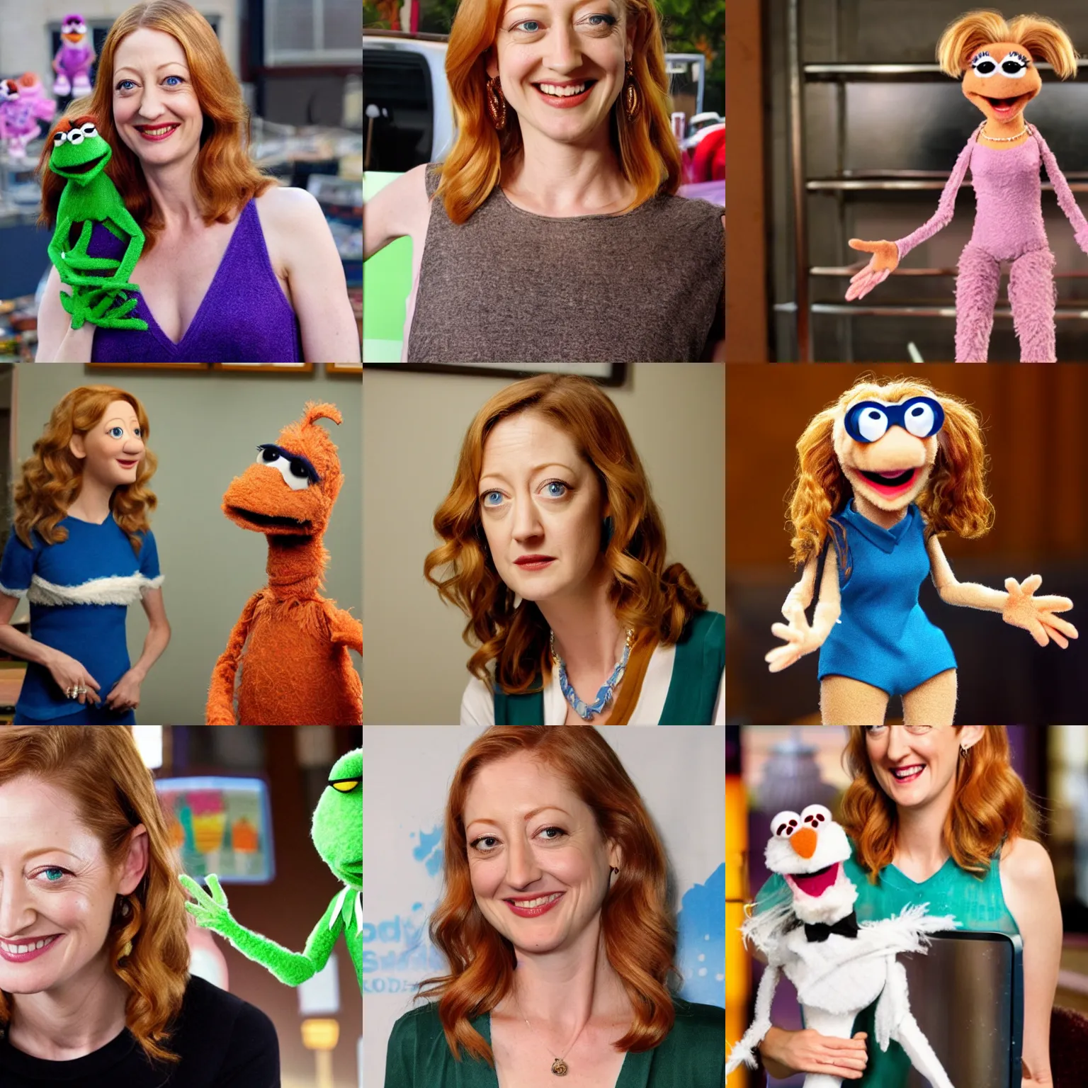 Prompt: judy greer as a muppet
