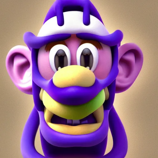 Prompt: waluigi eating apple, 3 d digital painting, cgsociety, artwork, 8 k, hyperdetalied,