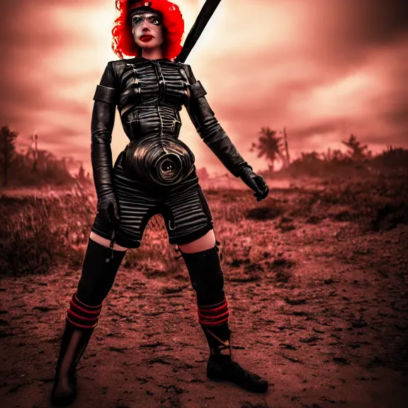 Prompt: photo of a real - life beautiful female atompunk warrior, 4 k, hdr, smooth, sharp focus, high resolution, award - winning photo