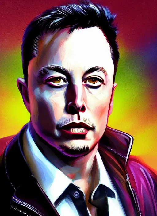 Image similar to highly detailed portrait elon musk gta vice city art, unreal engine, fantasy art by stephen bliss