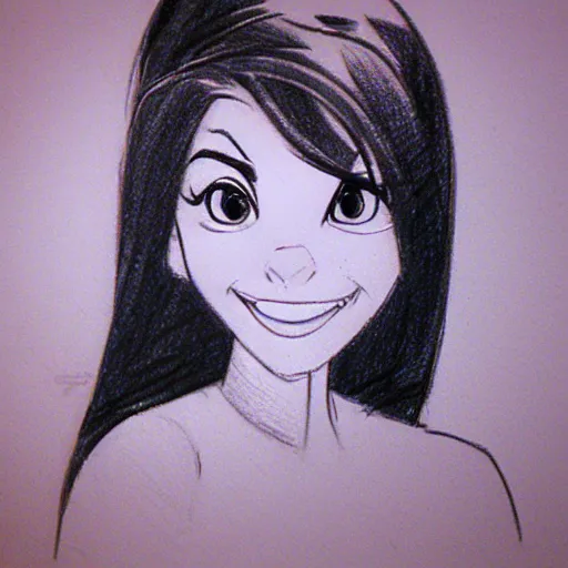 Image similar to milt kahl pencil sketch of victoria justice disney style