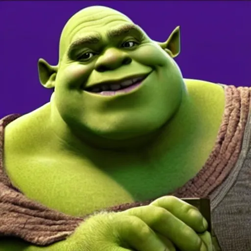 Image similar to a hybrid between Shrek and Thanos