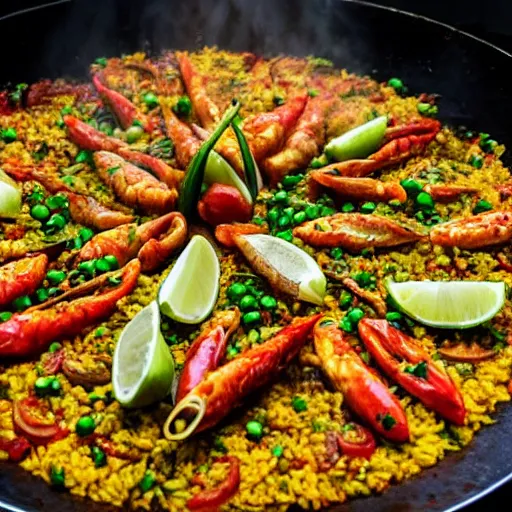 Image similar to high quality food picture of an authentic paella